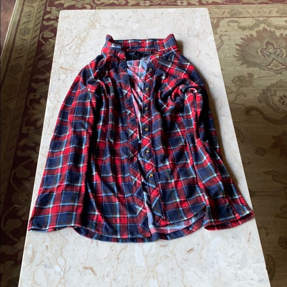 A plaid long sleeve shirt